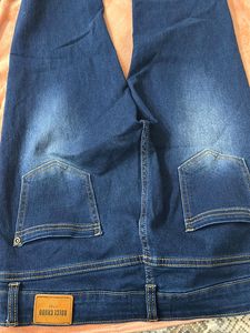 Dark Wash side slit Flared denims