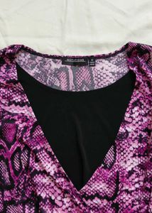 Night Studio Purple Snake Print Top