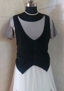 Korean tshirt with attached blazer