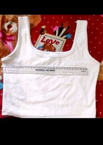 New White Ribbed Tank Top