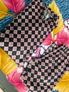 Pink &amp; Black Checked Pajama Set