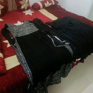 Black Embroidered Kurta Set