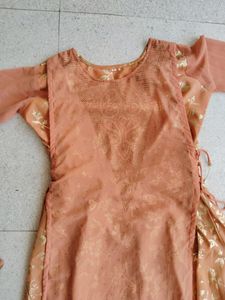 Women Layered Side Lace Flared Gown