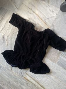 Black Velvet peplum Blouse