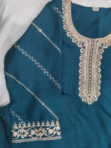 3 Pcs Suit Chinon Fabric Wid Cotton Lining