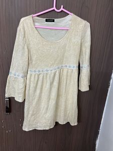 woollen dress cum top Cute Beige  for m &amp;L