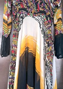 Abstract Print Anarkali Kurta