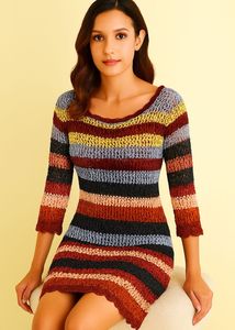 Striped Knit Mini Dress