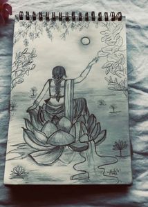 Beautiful Pencil Art On Canvas Paper