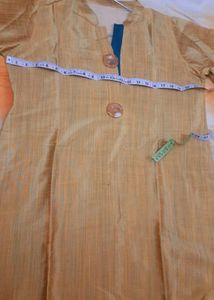 Beautiful Mustard Cotton Silk Kurta