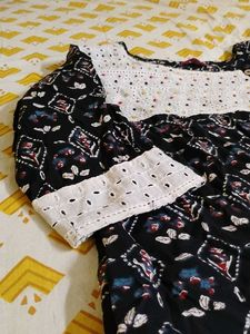 Elegant Printed Kurta With Pockets