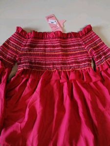 Red Off-Shoulder Bell Sleeve Top