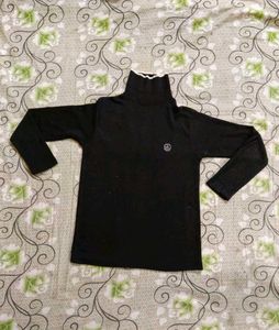 Black Turtleneck Long Sleeve Top