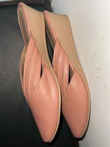 Khadims Textured Wedge Heel Mules