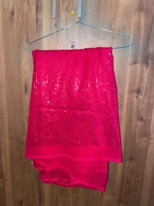 Red Sequin Saree