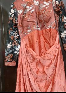 Coral Partywear Dress For 34 Bust