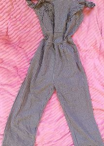 gingham lolita ruffle jumpsuit