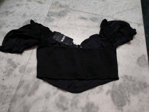 Black Corset Crop Top