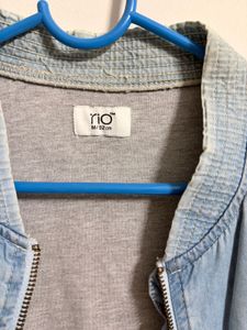 Denim Jacket with Zipper