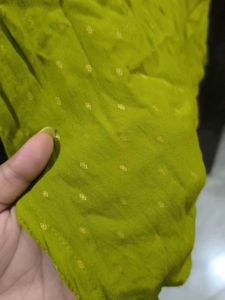 Dusky Green Kurti With Golden Detailing