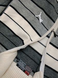 Puma Striped Zip-Up Sweater