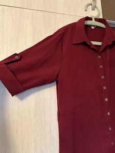 Women button down shirt maxi dress