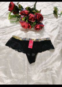 Black Lace Thong Panty