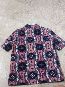 Patterned Mock Neck Top