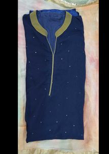 Blue Coloured A Line Kurti