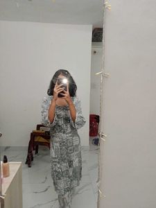 Gray Printed Suit