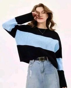 Striped Colorblock Knit Sweater