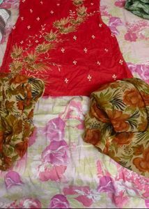 SleevelessSalwar Suit With Duppata