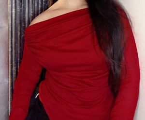 Red Off-Shoulder Top