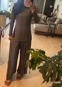 Stylish Grey Brown Co-ord Set