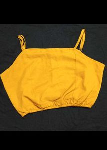 Mustard Crop Top &amp; Flare Pant Set