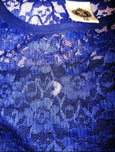 Elegant Blue Lace Midi Dress