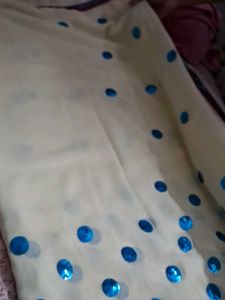 Elegant White &amp; Blue saree