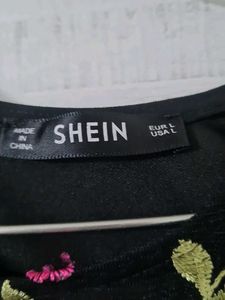 SHEIN - Floral Embroidered Top