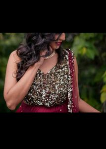 Disgner Maroon Lehenga Choli Set