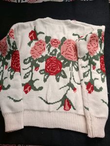 Beautiful Oversized White Woolen Sweater