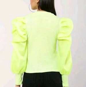Neon Green Puff Sleeve Top