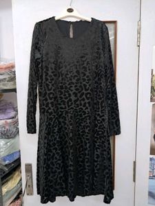 Elegant Black Animal Print Dress