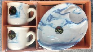Red Marble Mug &amp; Plate Set #Combo Offer