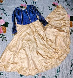 Embroidered Blue &amp; Gold Gowns