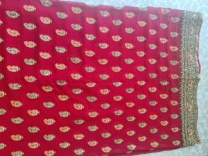 Beautiful Red Georgette Saree