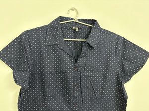 Navy Print Short Sleeve Shirt
