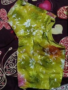 Embroidered Green Saree