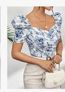 Western Style Printed Half Sleeve Top