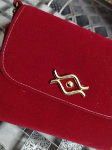 Red Clutch with Unique Clasp