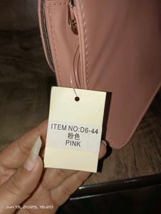 Blush Pink &#39;F&#39; Logo Top Handle Bag